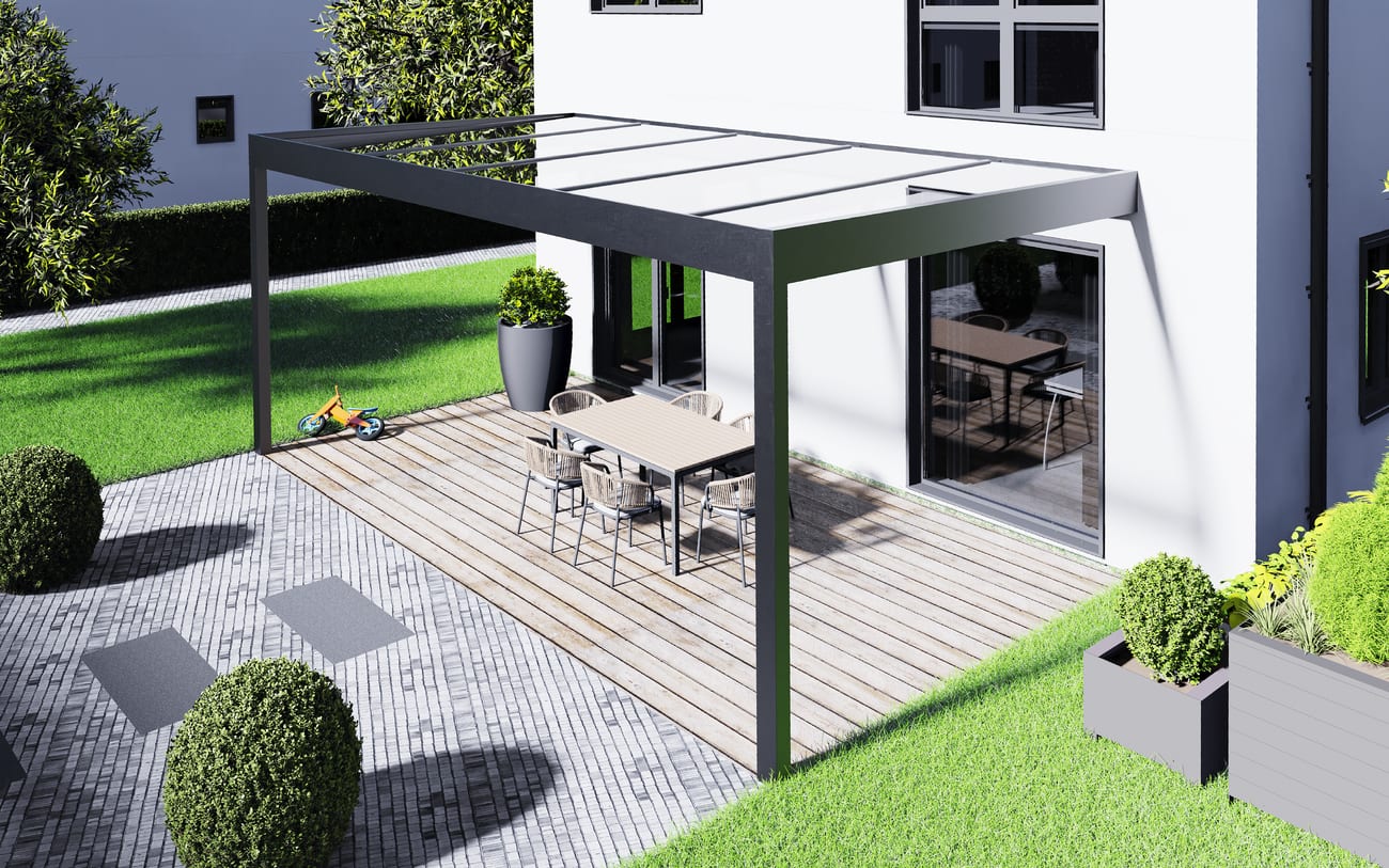 SkyView Flachdach-Terrassenüberdachung
