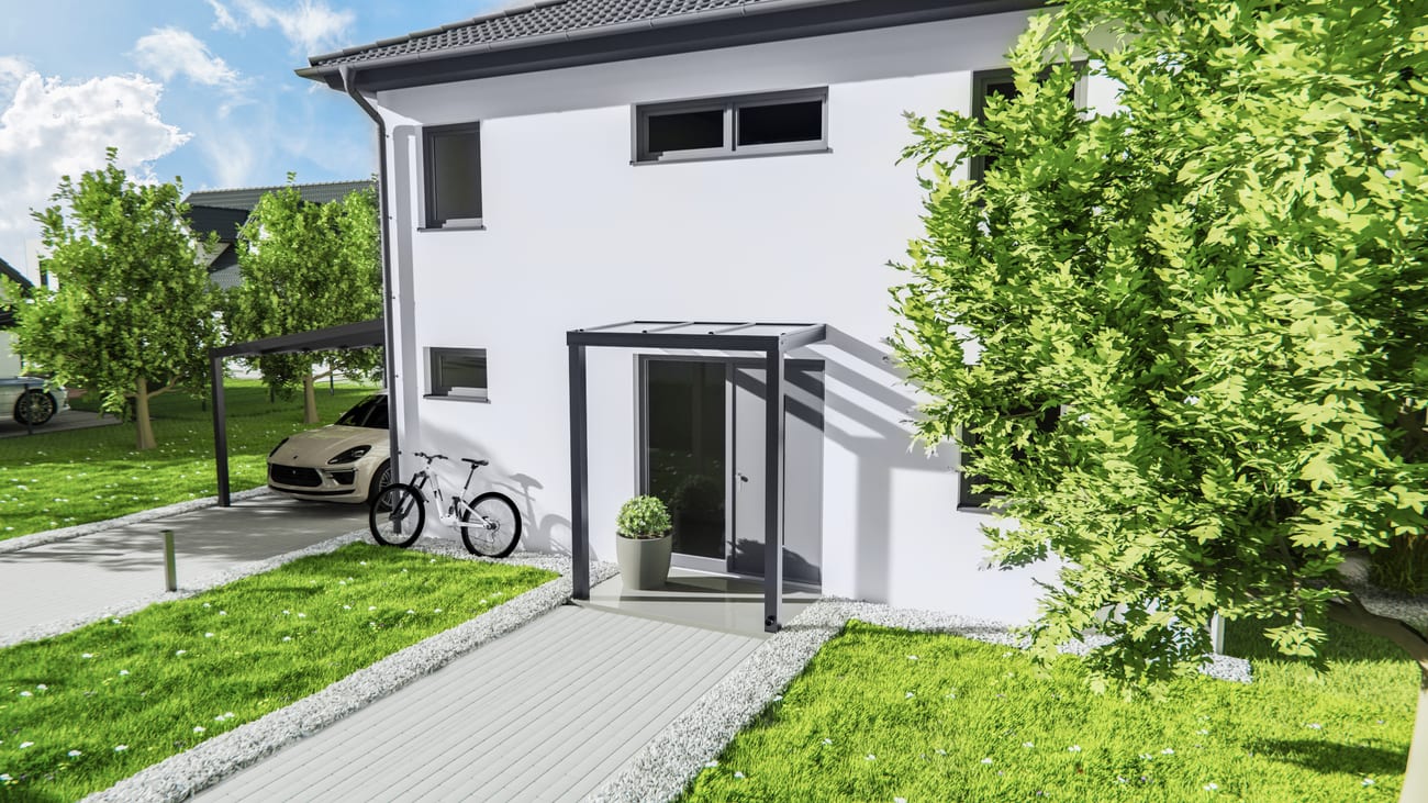 Eingangsüberdachung aus Aluminium